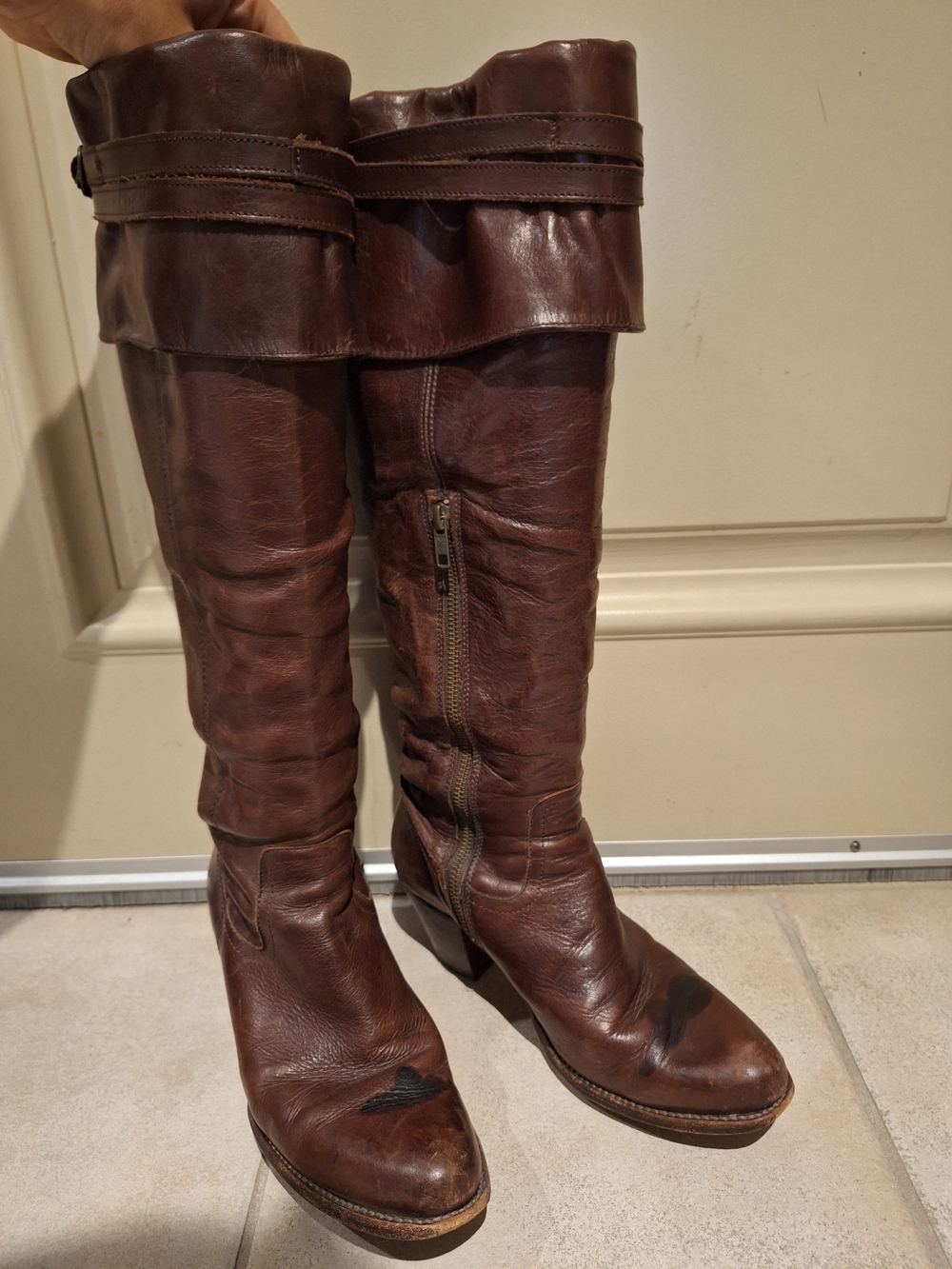 Frye Brown Leather Over-the-Knee Boots